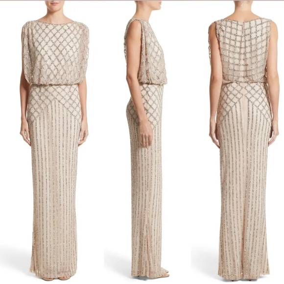 Rachel Gilbert Dresses & Skirts - Rachel Gilbert - Yuliya Embellished Gown in Powder